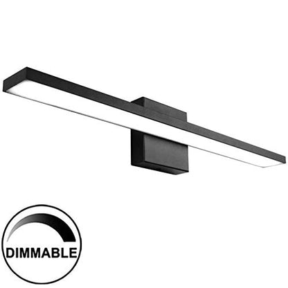 Ralbay 24 inch Dimmable Black LED Modern Vanity Light 24W Frosted Aluminum for Bathroom Vanity Lighting Fixtures Cool White 6000K - color: Black-Dimmable, size: 24 inch