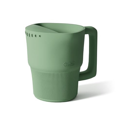 Roslim Silicone Baby Bath Rinse Cup - Shampoo & Body Washing Rinser for Kids & Toddlers, Lightweight Bath Cups for Rinsing Hair, Easy-Grip Handle, Ultra Soft Material (Olive Green) - color: Olive Green