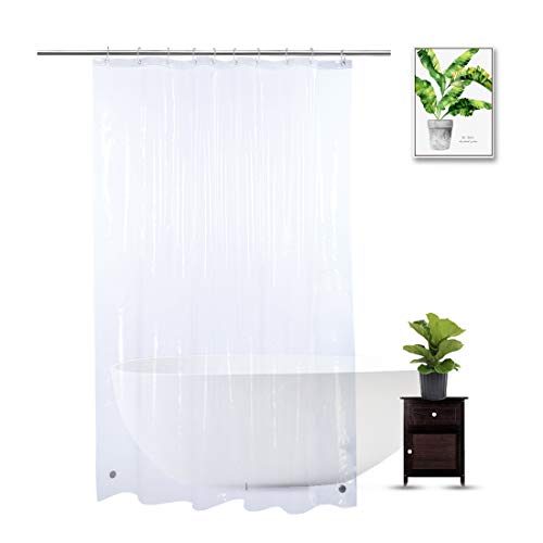 Shower Curtain Liner 60 x 72, Stall Clear Shower Liner for Bathroom with 3 Magnets and 10 Plastic Hooks, EVA, 60x72 Inch - color: Clear, size: 60"W x 72"L (Pack of 1)