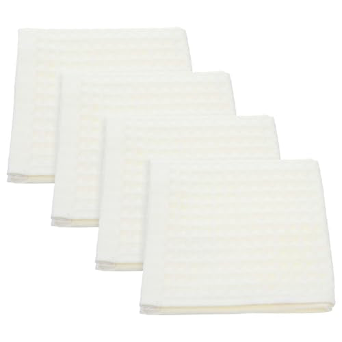 4 Pcs Cotton Waffle Bath Towels White Lightweight and Suitable for Sensitive Skin, Highly Absorbent Bathroom Washcloths for Spa and Travel Use