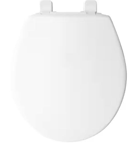 Bemis Kimball® Round Plastic Toilet Seat White Never Loosens Slow-Close