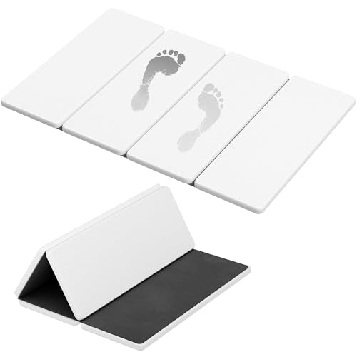 Summer&Kiss Foldable Stone Bath Mats for Bathroom, Non-Slip Diatomaceous Earth Mat, Super Absorbent & Quick Drying, Dish Drying Mats for Kitchen Counter, Easy to Clean & Store, 23.5" x 15.4", White - color: White