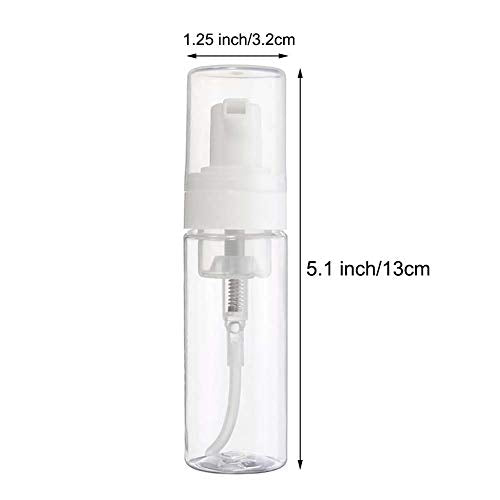 2-Piece Plastic Foamer Bottle Clear Pump Dispenser Mini Travel Size Foaming Soap Face Wash 1.7 Oz, No leaks!