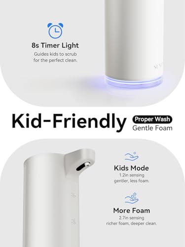 Automatic Foam Soap Dispenser, 0.2s Fast Sensor, USB-C Rechargeable, Smudge-Resistant Stainless Steel, Touchless Liquid & Foaming Soap Dispenser for Bathroom, Kitchen, Hotel, White - color: White