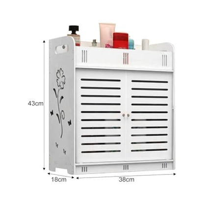 Self-Adhesive Wall Cabinet for Bathroom Kitchen, Over The Toilet Storage Shelves Organizer, Bathroom Floating Shelves, 3-Tier Wall Mount Storage Rack, Medicine Cabinet White one Size