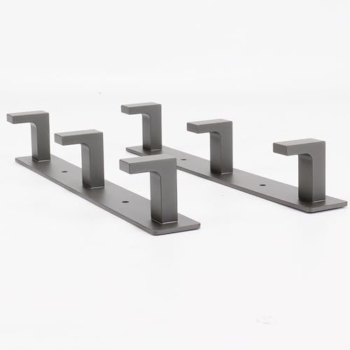 Coat Rack, Heavy Duty Stainless Steel 3 Tri Coat Hook Hanger, Wall Mounted Wall Hooks, Rustic Clothes Hook/Key Hook Rail for Bathroom Kitchen Entryway(2 Pack, 3 Hook Grey) - color: Gray, size: 3 Hook-2 Pcs