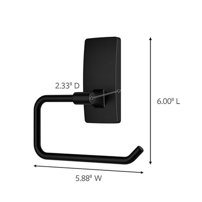 Command Toilet Paper Holder Matte Black with Water Resistant Command Strips, Rust Resistant Bathroom Organizer - color: Black