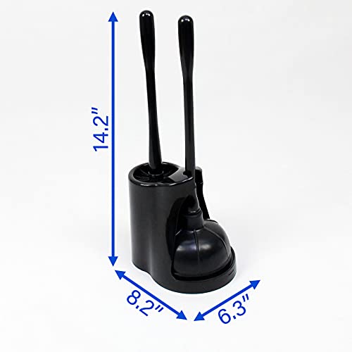 Casaphoria Toilet Plunger and Bowl Brush Combo for Bathroom Cleaning,Bathroom Accessories, Dark Black, 2 Sets - style: Long_handle(2 Sets)