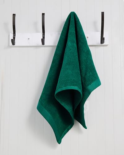 Fingertip Hand Towel | Absorbent |11x18 | Terry Velour Premium Washcloths, Bathroom use, 100% Cotton, Face, fingertip, Soft, Guest Towels (Pack of 4) (4, Green) - color: Green