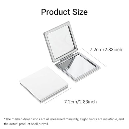 Portable Makeup Mirror Double-Sided - 1 Pcs Daily Beauty Tool, Purse Accessory - color: Square