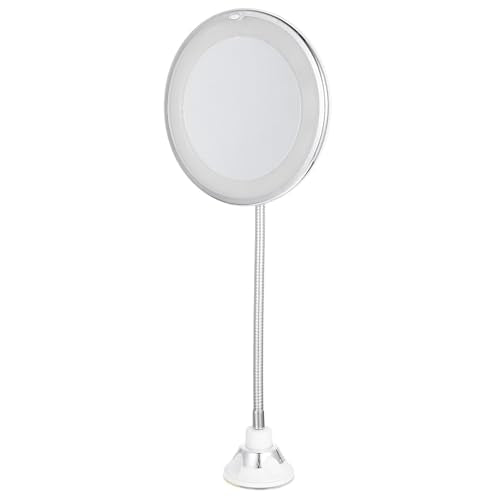 LED Magnifying Makeup Mirror 10X 7-Inch with Suction Cup LED Lighted Vanity Mirror for Bathroom Tabletop Cosmetics Application