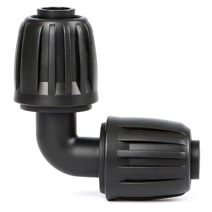 12 Pack 1/2 Inch Drip Irrigation Elbow Fittings (1/2" ID x 0.6-0.65" OD), 1/2'' Dripline Barbed Elbow Connectors with Anti-Drop Lock Nuts for Garden Lawn Irrigation System Connection - size: 1/2" Nut Elbow-12P