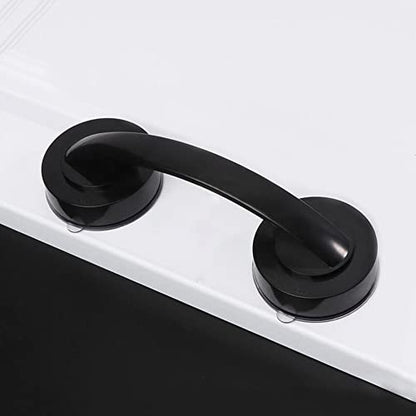 Glass Handle With Suction Cup for Sliding Doors, Windows, Cabinets, Terraces, Showers - No Drilling Required - color: Large black