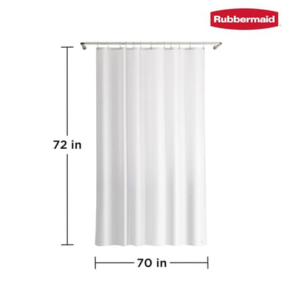 Rubbermaid Heavyweight PEVA Shower Curtain Liner, Waterproof Shower Liner with Rustproof Metal Grommets and Weighted Magnetic Hem, BPA-Free, 70 x 72 Inches, Frosty with Charcoal Grommets (Pack of 2) - color: Frosty, size: 70"W x 72"L (Pack of 2), style: W
