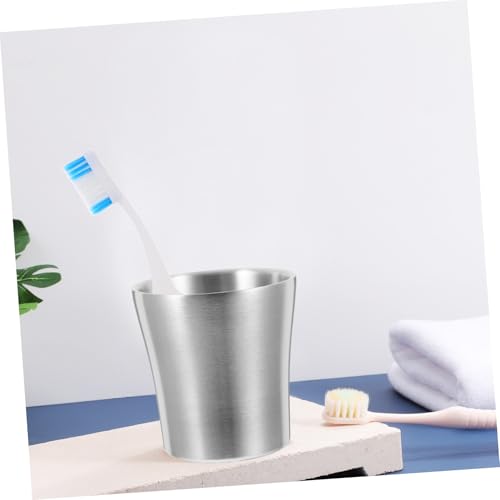 Stainless Steel Toothbrush Holder Cup 180ml Tumbler Mug for Bathroom Mouthwash Water Cup Sleek Design for Men Women