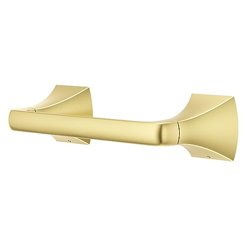 Pfister Bruxie Toilet Paper Holder, Bathroom Tissue Roll Holder, Wall-Mounted, Screw-in, Brushed Gold Finish, BPHBIE0BG - color: Brushed Gold