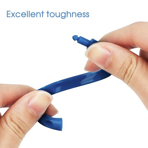 Navy Blue Shower Curtain Hooks - 12 Pcs Circular Plastic Shower Curtain Rings for Bathroom - O Shaped Dark Blue Shower Hooks Rings for Shower Curtain Rod - color: Navy Blue