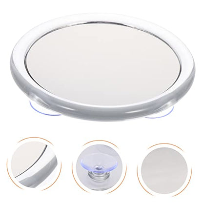 Suction Cup Vanity Mirror Dispenser Makeup Mirror Lights Bathroom LED Mirror Makeup Brush Holder LED Vanity Light Kit Lighted Magnifying Mirror Bathroom Makeup Mirror Plastic White