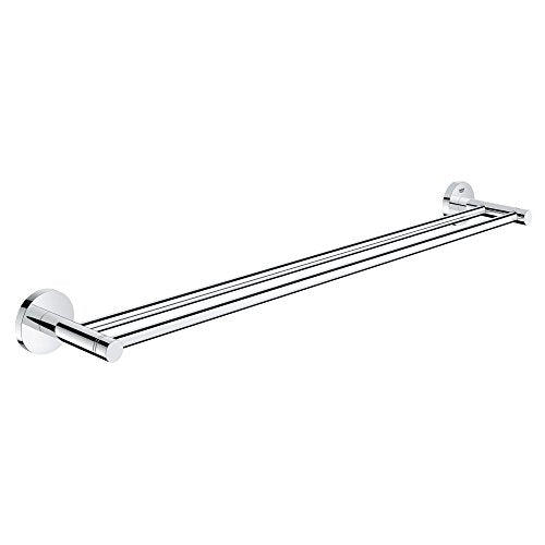 GROHE 40802001 Essentials Double Towel Bar, 24-Inch, Starlight Chrome - color: Starlight Chrome, size: 24 Inch