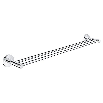 GROHE 40802001 Essentials Double Towel Bar, 24-Inch, Starlight Chrome - color: Starlight Chrome, size: 24 Inch