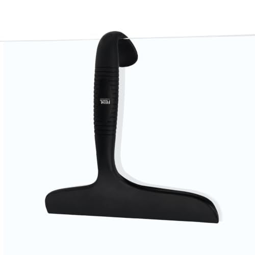 Shower Squeegee for Glass Doors Silicone Black Squeegee with Built-in Hook for Mirror, Window, Tile Wall & Car, All-in-One