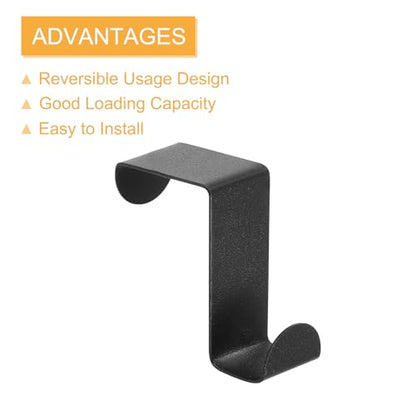 uxcell Over The Door Hooks,2pcs - Stainless Steel Door Hangers Hooks, S-Shaped Double Hooks for Hanging Clothes, Hats, Towels (Black) - color: Black