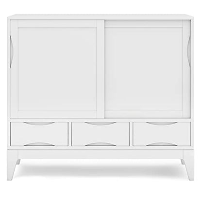 SIMPLIHOME Lowry 39" Acacia Wood Cabinet in Distressed Golden Wheat - color: White, size: 48 inch
