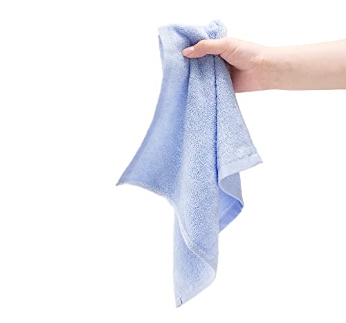Washcloths 12 Pack 13" x 13" - Soft Wash Cloths for Your Face Towel, Wash Cloths for Your Body (White+Blue) - color: White+blue