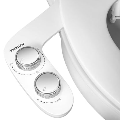 Bidet Attachment for Toilet, Dual Nozzle with Self-Cleaning Bidet Toilet Seat, Non-Electric Ultra-Thin Bidets for Existing Toilets, Rear/Feminine Wash with Adjustable Water Pressure, CSL0401