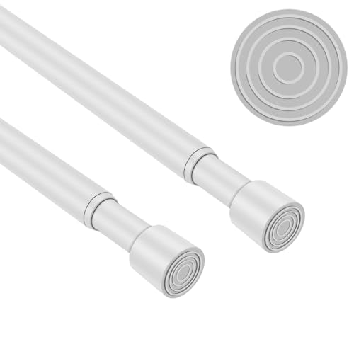 Shower Curtain Rod, No Drill Spring Tension Curtain Rods for Windows, Bathroom, Closet, Non-Slip, Anti-Rust, 0.63" Diameter,16WU15-54WHx2 - color: white, size: 16"-54" 2pcs