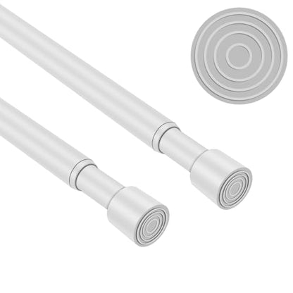 Shower Curtain Rod, No Drill Spring Tension Curtain Rods for Windows, Bathroom, Closet, Non-Slip, Anti-Rust, 0.63" Diameter,16WU15-54WHx2 - color: white, size: 16"-54" 2pcs
