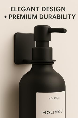 Molimoli Soap Dispenser, Bathroom Soap Dispenser Set, Glass Dispenser, Soap Dispenser for Kitchen, Kitchen Soap Dispenser Pump, 500ml/16.9 Oz, Set of 3, Black