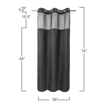 River Dream Waffle No Hook Shower Curtain with Liner,Graphite Grey,36x74 | Dotted Waffle,Snap-in Liner,Heavy Duty,Quick Dry,Mesh Top Window,With Bottom Magnets,Hotel-Grade,Washable,Small Stall Size - color: Graphite Grey, size: 36"W x 74"L (Pack of 1)