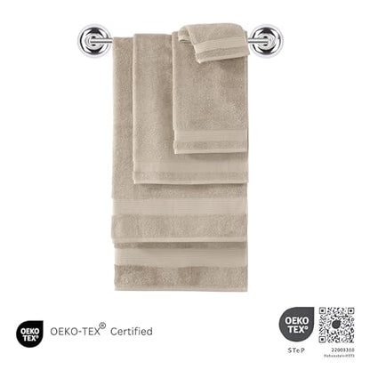CTT - Luxury 6 Piece Towel Set, 100% Turkish Cotton, Quick Drying, Highly Absorbent & Comfy, Includes 2 Bath Towels, 2 Hand Towels & 2 Washcloths | (Beige) - color: Beige, size: 6-Piece Towel Set