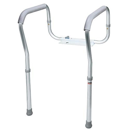 Carex Toilet Safety Rails, Adjustable and Detachable Toilet Safety Frame with Handles for Elderly, Handicap, or Disabled, Heavy-Duty Non-Slip Bathroom Grab Bar, with Padded Handles and Aluminum Frame