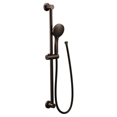 Moen Oil Rubbed Bronze Eco-Performance 5-Function Handheld Removable Shower Head, Adjustable 30-Inch Slide Bar and 69-Inch Long Hose, 3558EPORB - color: Oil Rubbed Bronze