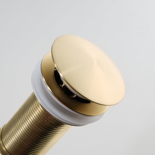 Pop-up Bathroom Sink Drain Stopper Without Overflow for Vessel Sink Lavotory Vanity, D01 (Brushed Gold) - color: Brushed Gold