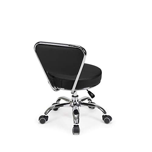 Dayton Garage Rolling Seat (Black) Pneumatic, Short Stool with Adjustable Height 13"-15", Perfect for Garage Task, Home Cleaning, Bathroom Short Seat, Technician Task - color: Black
