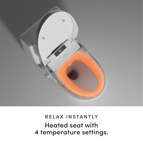 TUSHY Aura Luxury Electric Bidet Seat, Auto Open, Heated, Elongated | Remote Control, Adjustable Temperature, Self-Cleaning Nozzle, Instant Warm Water and Air Dryer, GFCI Outlet Required - style: Aura Elongated Bidet Seat