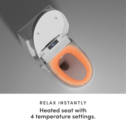 TUSHY Aura Luxury Electric Bidet Seat, Auto Open, Heated, Elongated | Remote Control, Adjustable Temperature, Self-Cleaning Nozzle, Instant Warm Water and Air Dryer, GFCI Outlet Required - style: Aura Elongated Bidet Seat