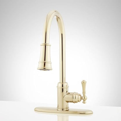 Signature Hardware 448171 Amberley 1.8 GPM Single Hole Pull Down Kitchen Faucet - color: Chrome