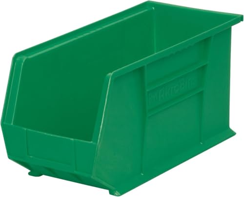 Akro-Mils 30265 AkroBins Plastic Storage Bins, 18"x8.25"x9", Green, 6-Pack | Space-Saving Stackable Bins for Garage, Pantry, Craft Organization - color: Green