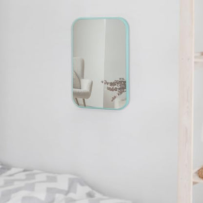 2Pcs Table Desk Vanity 8-Inch Makeup Mirror, Simple Portable Travel Mirror with Stand, Standing and Wall Hanging Dual-use Blue - color: 2pcs-blue