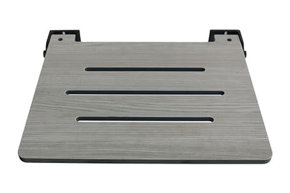 Seachrome 18 inch Silhouette Slimline Folding Wall Mount Shower Bench Seat, Gray Weathered Ash Seat with Matte Black Frame - color: Weathered Ash With Matte Black Frame