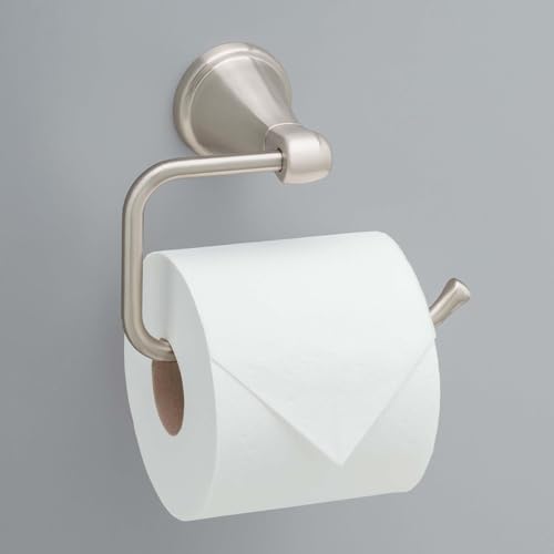 Delta Faucet Becker (1-Pack) Toilet Paper Holder, SpotShield Brushed Nickel, Wall Mounted Euro Hook Design BCK50-DN - color: Spotshield Brushed Nickel