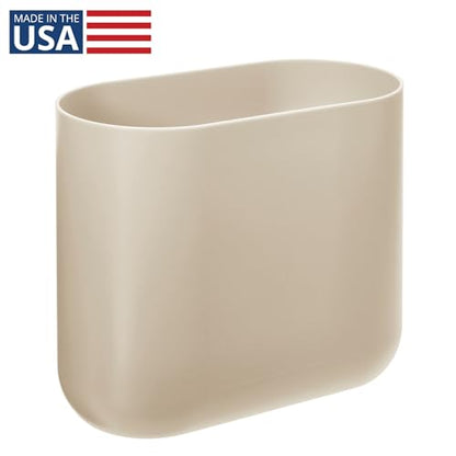 iDesign Small Slim Plastic Bathroom Trash Can, Brown | Garbage Can for Bedroom, Office, Desk, Dorm - color: Taupe, style: Pack of 1
