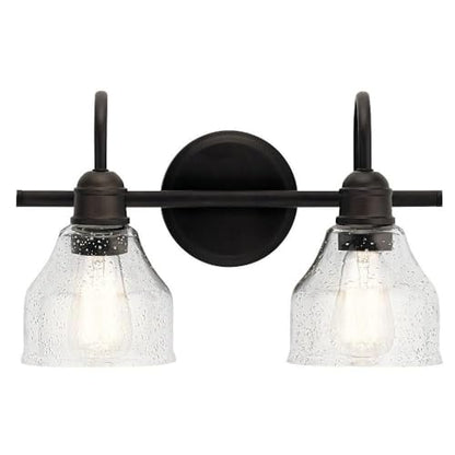 Kichler Avery 14.75" 2 Light Vanity Light with Clear Seeded Glass in Olde Bronze - color: Old Bronze, size: 2-Light