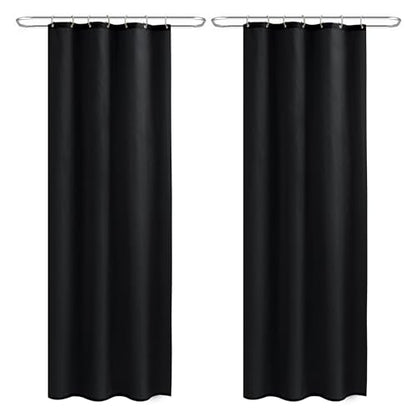 Nasitos Fabric Shower Curtain Liners with Magnets 2 Pcs 36X72 Inch Black | Washable & WaterResistant Fabric Bath Shower Liners for Narrow Stall, Stand Up Shower Stall, RV, Camper - color: Black, size: 36"W x 72"L (Pack of 2)