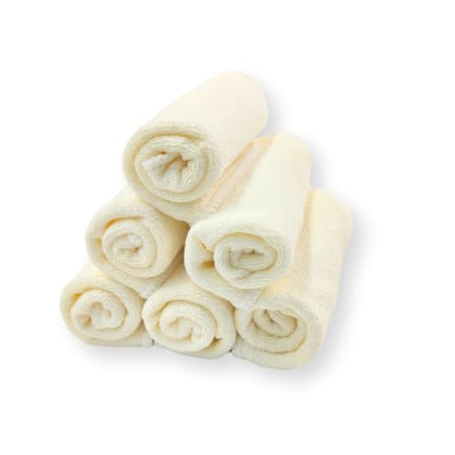 Baby Washcloths 6-Pack, Ultra Soft Viscose, 7.87 x 7.87 inches, 2-Layer Deluxe, Super Absorbent, Machine Washable, Newborn Bath Towels, Infant Shower, Gentle on Skin, Face Wash Cloths for Babies