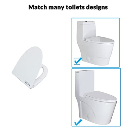 SouNor Easy Install and Clean Elongated Toilet Seat Soft Closing UF Material Durable Heavy Duty Top Fixing,White.